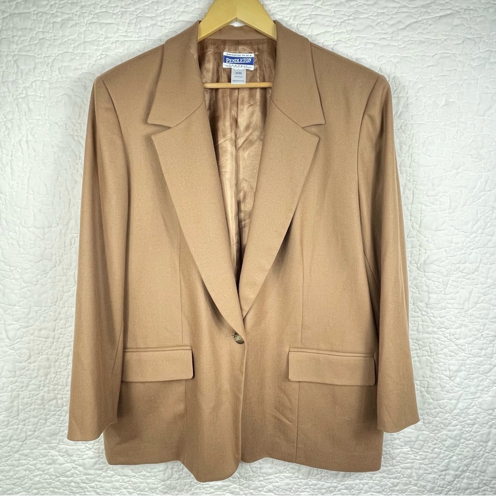 🔥Vintage Pendleton Classic 100% Wool Blazer Camel Brown Men’s Suit Coat